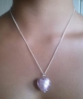 Pansarkedja med glashjärta & silvertråd.